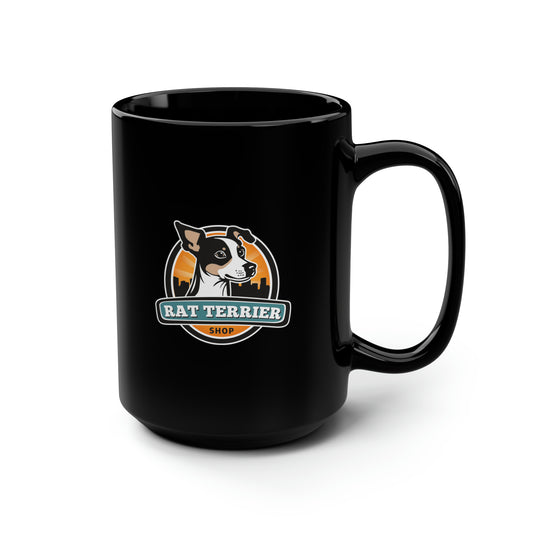 Rat Terrier Shop Black Logo Mug, 15oz