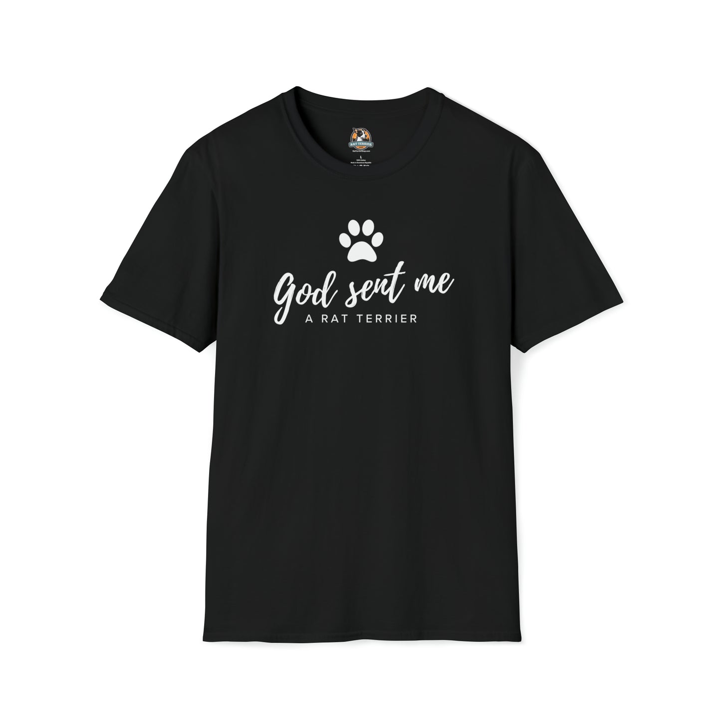 'God Sent Me A Rat Terrier' Unisex Softstyle T-Shirt