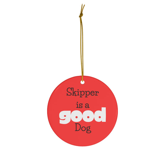 PERSONALIZED 'Good Dog/Bad Dog' 2-sided Ceramic Christmas Ornament